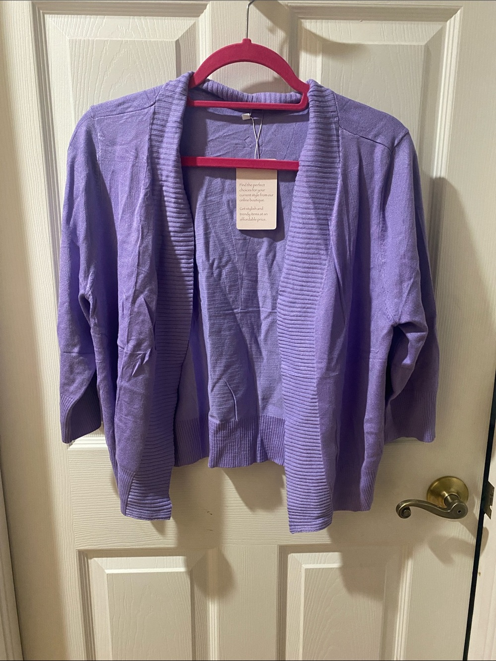 GoMamee Lavender 3/4 Sleeve Cardigan Sz XL